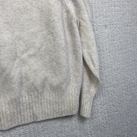 H&M Beige / Off White Off The Shoulder Wool Blend Knit Chumky Sweater Size M - Picture 14 of 16